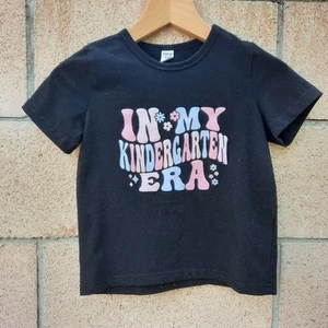 Shein Girl's In My Kindergarten Era Short Sleeve T-Shirt Size 5Y Black - Picture 1 of 7