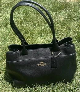 Coach 31474 Casey Tote Black Crossgrain Leather Handbag Shoulder Bag Purse - Picture 1 of 14