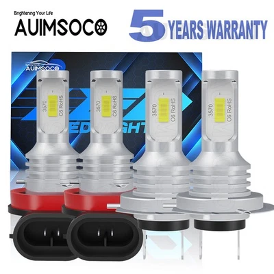 Faro LED bombillas de haz alto bajo para Lincoln MKZ sedán base 2007-2012 H7 H11 4x Foto 1 de 4