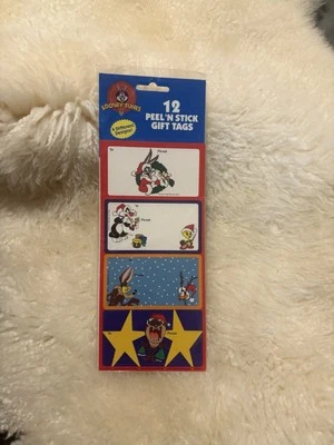 12 Peel 'n Stick 礼品标签 Looney Tunes 1999 年华纳兄弟 6 设计新品 — 第 1/2 张图片