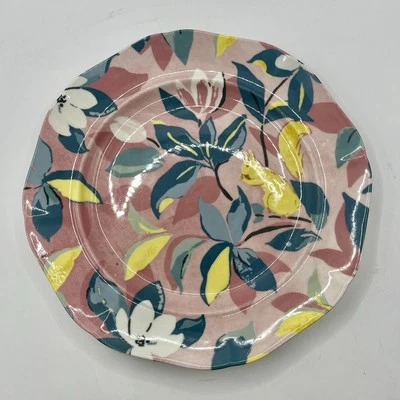 Anthropologie Paule Marmot Francaise Rosa Magnolia Flor Ensalada Plato con Conejito Foto 1 de 4