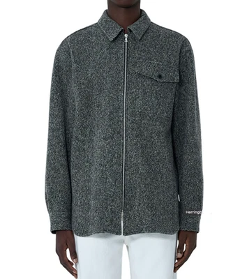 DRIES VAN NOTEN Herringbone Gray Jacket New & Authentic - Image 1 of 2
