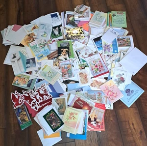 Huge Mixed Lot 100s of Greeting Cards Christmas Birthday Friendship Get Well Dog - Picture 1 of 6