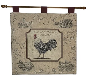 Kuckuck Maran Hahn Französisches Land Wandteppich Wandbehang Holzstab Bauernhofleben - Bild 1 von 16