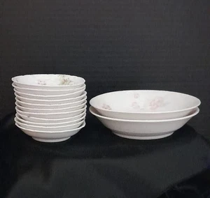 Antique Theodore Haviland Limoges Pink Floral Berry Bowls (2) & Finger Bowls(11) - Picture 1 of 6