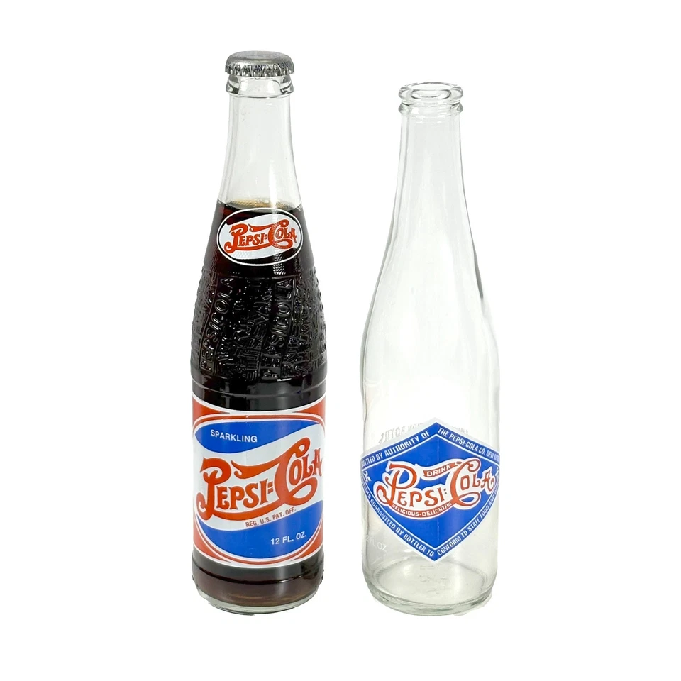 Official PEPSI Replica 1950s & 1900s Glass Bottles, Back To The Future 1955 Prop - Image 1 of 4