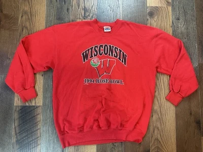 Vintage Nutmeg Wisconsin Rose Bowl 1994 Crewneck Sweatshirt 2XL Red - Image 1 of 4