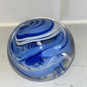Vintage Wedgewood Blue Swirl Design Paperweight 8cm Signed W/Label VGC - Picture 1 of 7