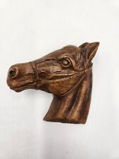 Vintage Syroco Wood Wall Mount Hanging 3D Brown Horse Head 4.5" Tall