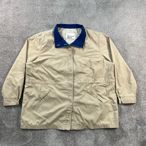 London Fog Womens Wind Breaker Jacket 24W 24.5 Tan Lined Adjustable Waist - Picture 1 of 11