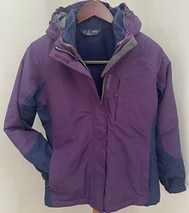 LANDS END Purple Blue SQUALL Jacket Girls Sz LARGE 14 Grow-A-Longs 3 in 1 Coat - Picture 1 of 14