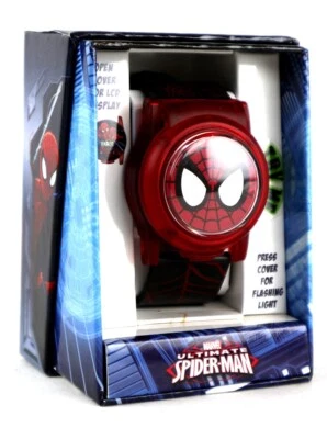 Ultimate Spider-Man Flash Face Digital Watch Red Marvel Comics Heroes New In Box - Image 1 of 3