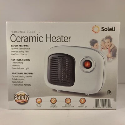 Soleil MH-08W 250 vatios calentador de escritorio eléctrico personal de cerámica blanco Foto 1 de 3