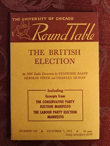 CHICAGO ROUND TABLE October 7 1951 Stafford Barff Herman Finer Charles Mowat - Imagen 1 de 1
