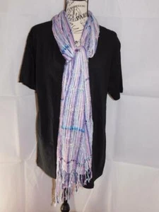 NWT - Ms. Striped Crocheted Scarf from Collection 18 - Liliac - Picture 1 of 1