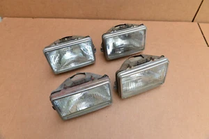 1975-1990 GM Headlight Buckets Stainless Trim Rings 4x6 Head Light Lamp Full Set - Picture 1 of 2