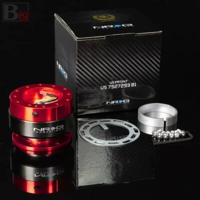 NRG Gen 2.0 Red Steering Wheel Quick Release Hub Kit Universal Fitment - Image 1 of 4