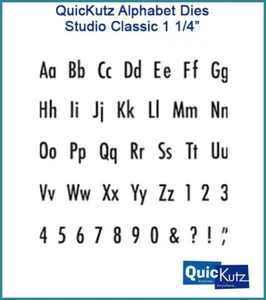 QuicKutz 2X4 STUDIO CLASSIC Alphabet Cutting Dies Uppercase Letters - Missing YZ - Picture 1 of 10