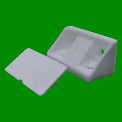 6x Plástico Gris Mini Esquina Armario Conector Soporte & Tapa - Imagen 1 de 2
