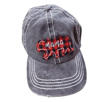 Sombrero Mamá Oso Ajustable Marca David & Young Rojo Negro Cuadros Foto 1 de 4