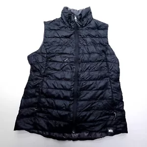 REI Co-op 650 Down Vest Womens Large Black Full Zip Packable Lightweight *Stain - Picture 1 of 12