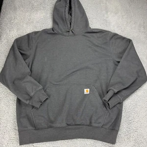 Carhartt Mens Dark Gray Pullover Hoodie Long Sleeve Fleece Loose Fit Size XL - Picture 1 of 9
