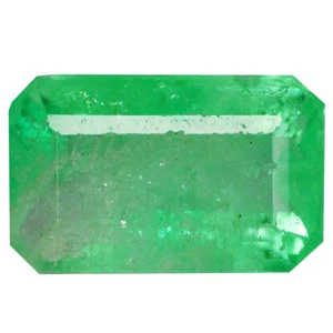 1.56 Ct Five-star Octagan 9.2 x 5.7 MM Neon Green Colombia Natural Emerald - Imagen 1 de 5
