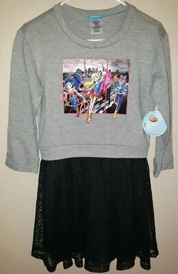 Niñas NUEVO NUEVO CON ETIQUETAS DC SUPER HERO VESTIDO ropa escolar GRIS NEGRO XL 14/16 brilla ¡LINDO! Foto 1 de 2