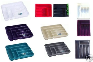 Plastic Cutlery Tray Holder Rack Draw Drawer Organizer Kitchen Tidy Storage - Picture 1 of 12