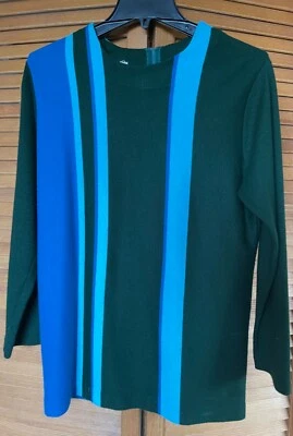 VINTAGE 60'S AILEEN, WOMEN'S L, MOD SWEATER, STRIPES, LONGER CUT, preowned - Image 1 of 4