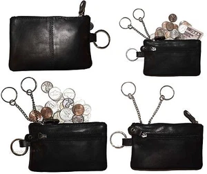 Nuevo Monedero Cambiador de Cuero, Cartera Monedero con Cremallera Blanca, Estuche para Monedas de 2 Bolsillos con Llavero * - Imagen 1 de 12