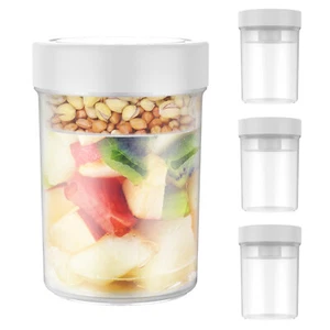 4 Pcs Salad Jars Salad Meal Prep Container Wet/Dry Separation Oats Jars - Picture 1 of 12