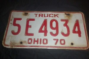 Ohio License Plate 1970 Truck 5E4934 - Picture 1 of 2