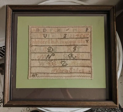Scarce Antique American 1830s Needlework Cross Stitch Sampler ~signed, dated ~ - Image 1 of 4