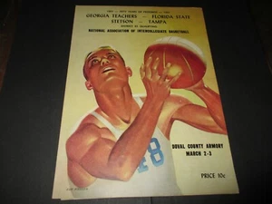 Vintage 1951 National Intercollegiate Basketball District Tourney Program - FSU - Bild 1 von 2