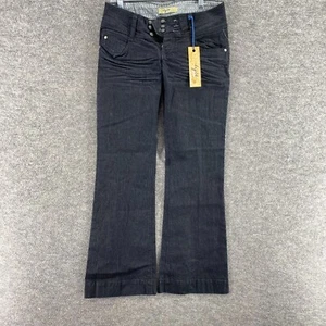 New Tyte Jeans Girls 11 Black Denim Dark Wash Mid Rise Flared Pockets Casual - Picture 1 of 8