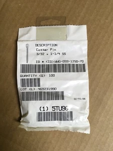 (100) 3/32" x 1-1/4 Cotter Pin, 18-8 Stainless Steel (BH) - Picture 1 of 3