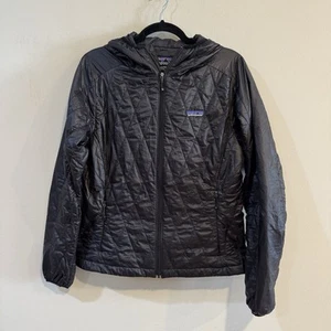 Patagonia Women’s Nano Puff Hoody Jacket Quilted Size Medium Black - Picture 1 of 4