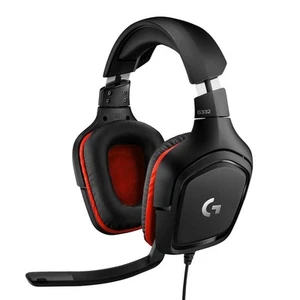 Casque gaming Logitech G332 - Noir et rouge - Photo 1/2
