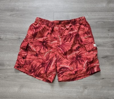 Мужские плавки Caribbean Joe размер XL с красными гавайскими цветочными карманами - Изображение 1 из 4