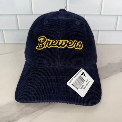 Gorra Milwaukee Brewers con correa trasera para mujer azul MLB béisbol pana nueva era Foto 1 de 4