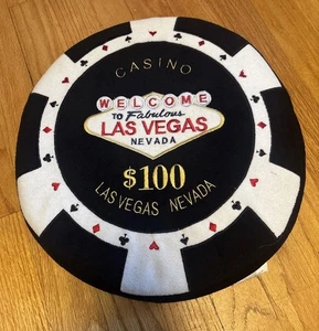 Poker Chip Kissen Sitzkissen Las Vegas Nevada Casino Mandalay Bay 100 $ schwarz - Bild 1 von 5