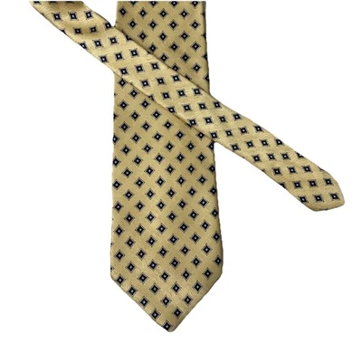 Corbata Savile Row Para Hombre Amarilla Geométrica Talla Única Diseñador Clásico Foto 1 de 4
