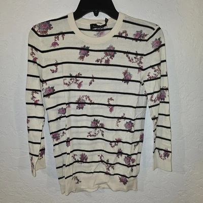 Suéter Lauren Ralph Lauren Floral Rayas XS Crew Pullover INVIERNO CREMA Foto 1 de 4