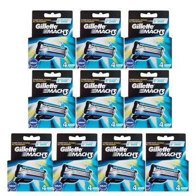 40 x cartuchos de recarga de lâmina de barbear Gillette Mach 3 (4) para Mach3 - Imagem 1 de 3