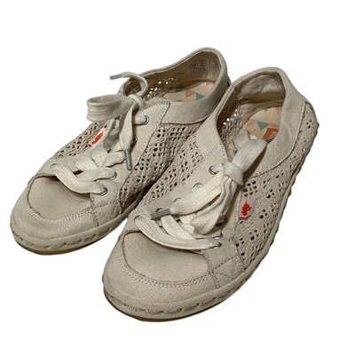 Sapatilhas Rocket Dog Cream com cadarço tamanho 6 - Boho, casual, leve - Imagem 1 de 4