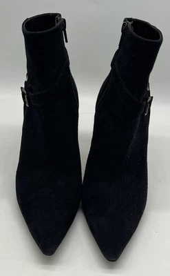 Manolo Blahnik RE-SOLED Negro Gamuza Punta Hebilla-Acento Botín talla 38 Foto 1 de 4