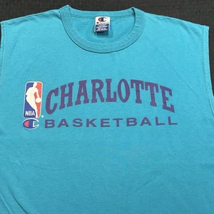 Vintage 1990's Champion Charlotte Hornets NBA Basketball Practice Tank Shirt XL - Picture 1 of 8