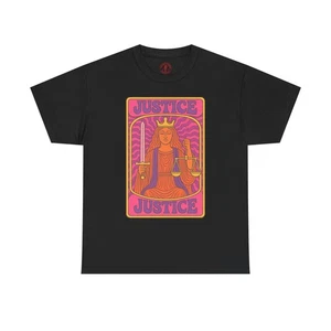 60s Psychedelic Tarot Justice Graphic Tee, Unisex Casual Wear, Statement T-Shirt - Picture 1 of 97