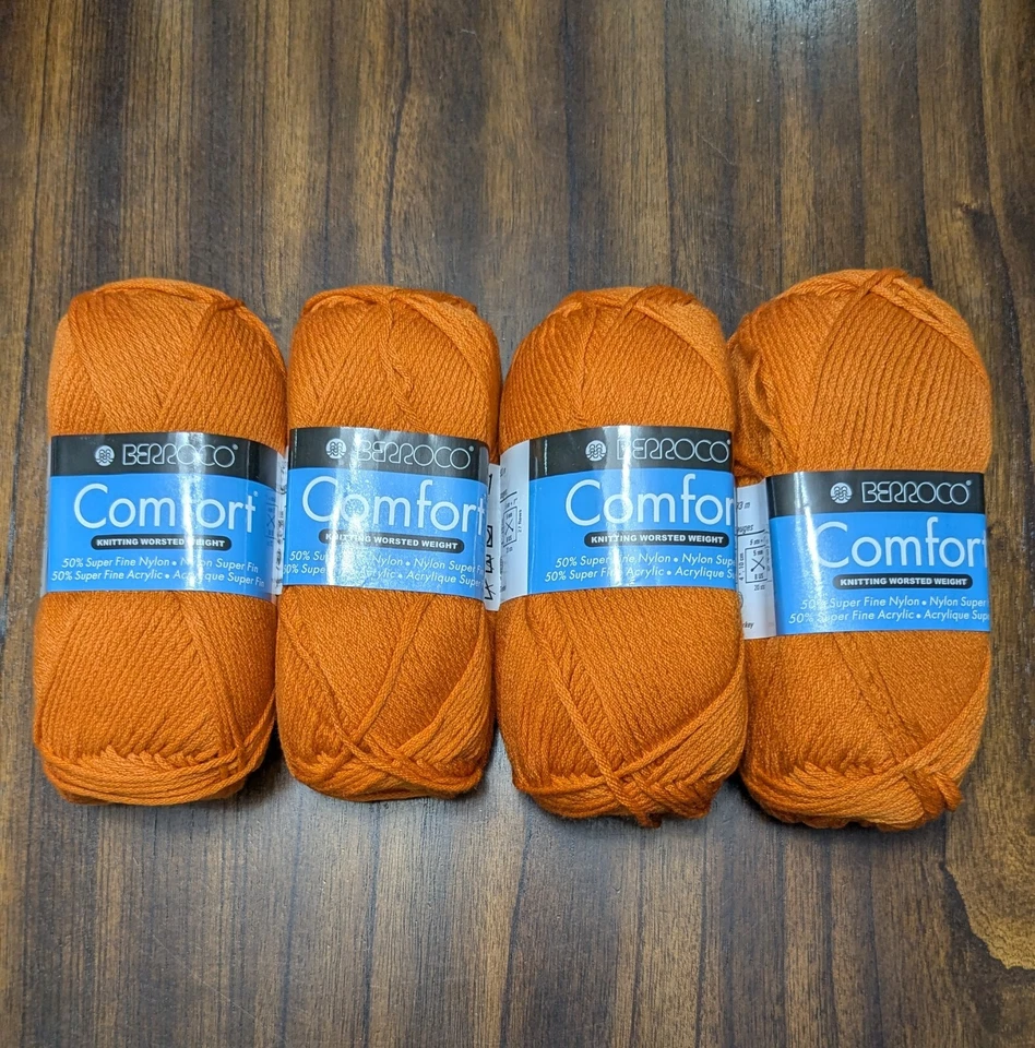 Lote 4 madejas de hilo Berroco Comfort Worsted Weight. 100g Ea. #9731 Kidz Orange Foto 1 de 1